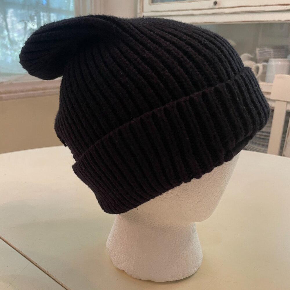 FABLETICS Black Ribbed Beanie Cap